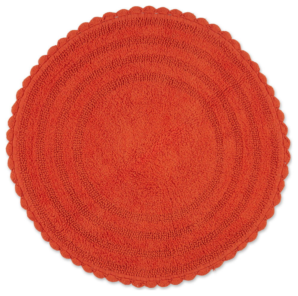 Spice Round Crochet Bath Mat Contemporary Bath Mats by Design