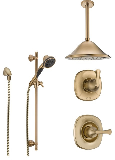 Delta Addison Collection Champagne Bronze Finish Custom Shower System   Home Design 