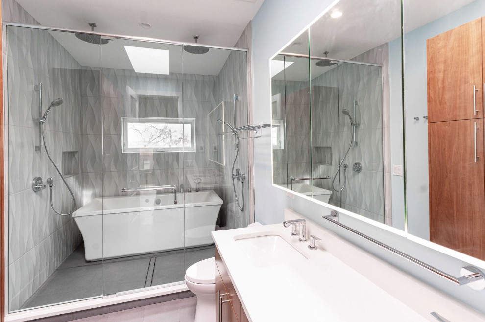 Chicago Modern Bathroom Remodel with Freestanding Tub