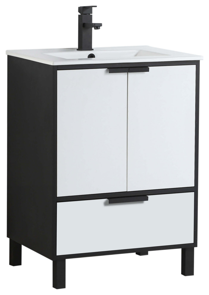 Fine Fixture Bathroom Vanity and Sink, 24"Clasic Gray ADA Compliant, 24