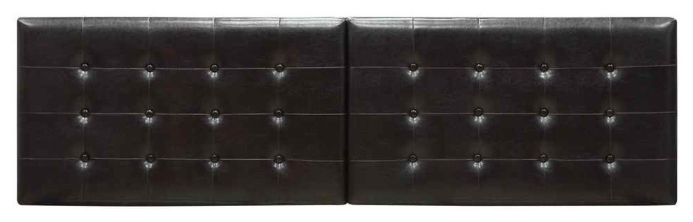 Ledge Hand Tufted Leather Headboard (King - 82 in. W x 3 in. D x 24 in. H)
