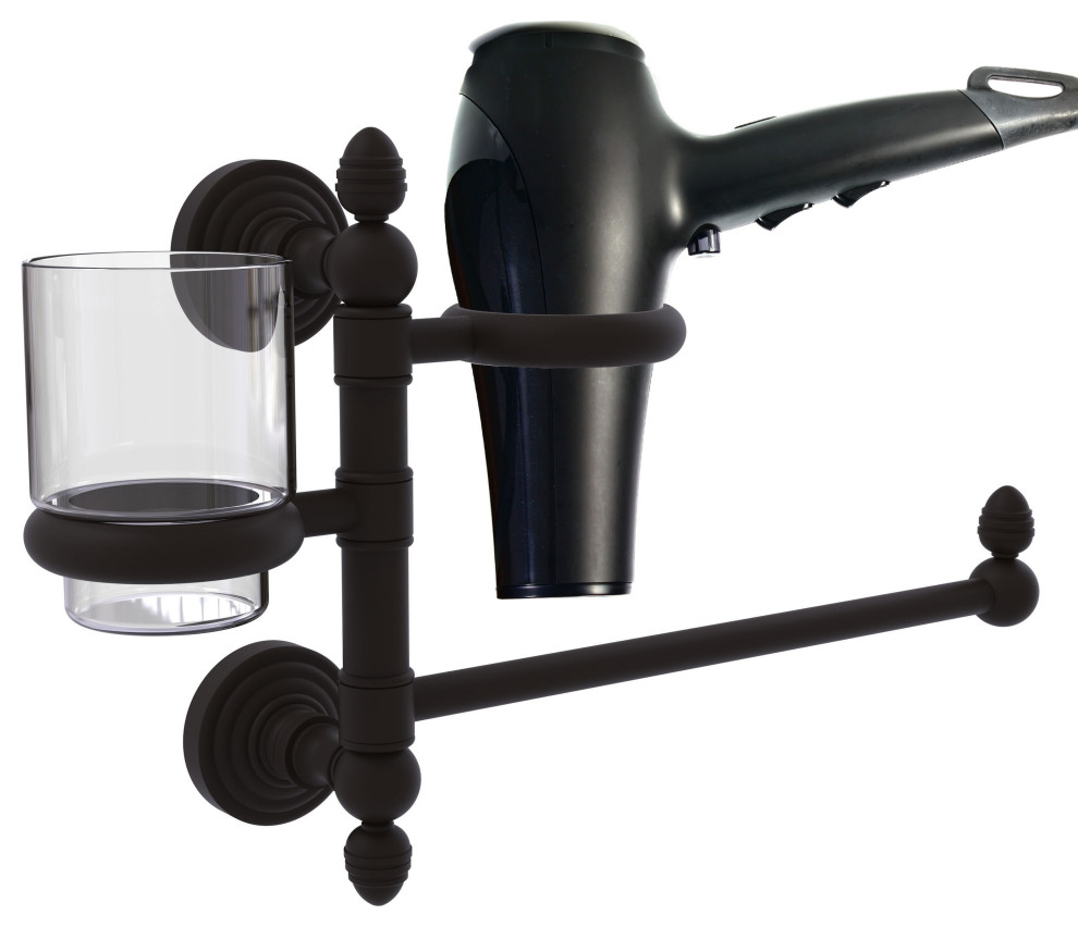 Waverly Place Hair Dryer Holder and Organizer, Oil Rubbed Bronze