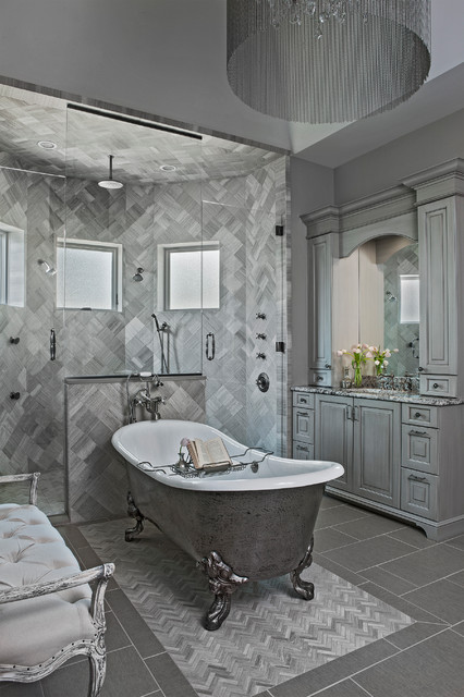 Old World Lake Home french-country-bathroom