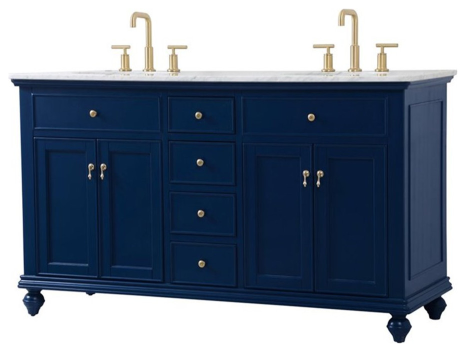 Elegant Decor Otto 60" Contemporary Solid Wood Double Bathroom Vanity
