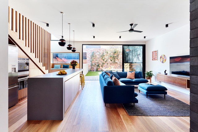 Burnley House contemporary-vardagsrum