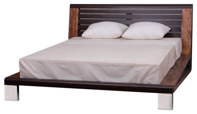 Contemporary Reclaimed Wood Platform Bed
