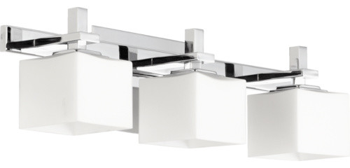 Quorum Lighting 5365 3 Square Bathroom Light Contemporary Square Shades Bathroom Light Chrome