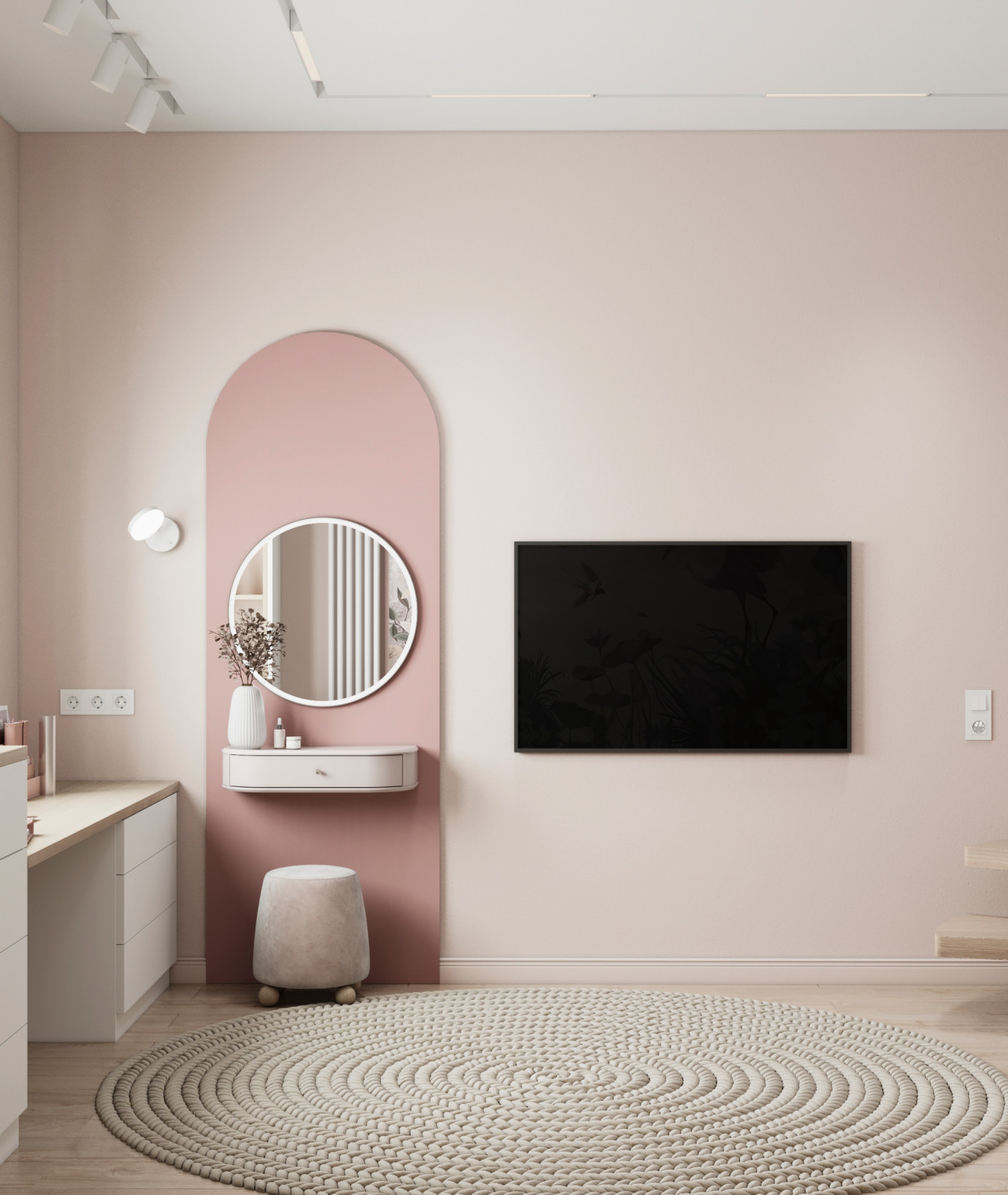 Детская с лестницей для девочки