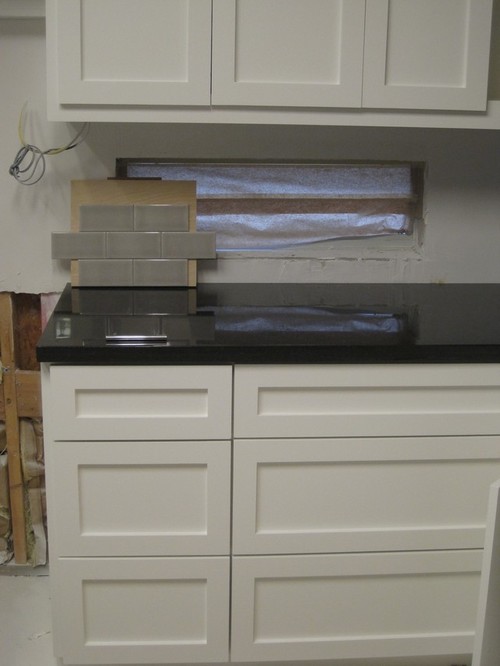 Opinions On Backsplash Options If It Adds Useful Information All My Dishes Are Multicolored Fiestaware Although I Ve Stacked Them In Front Of The Tiles And Still Like Both