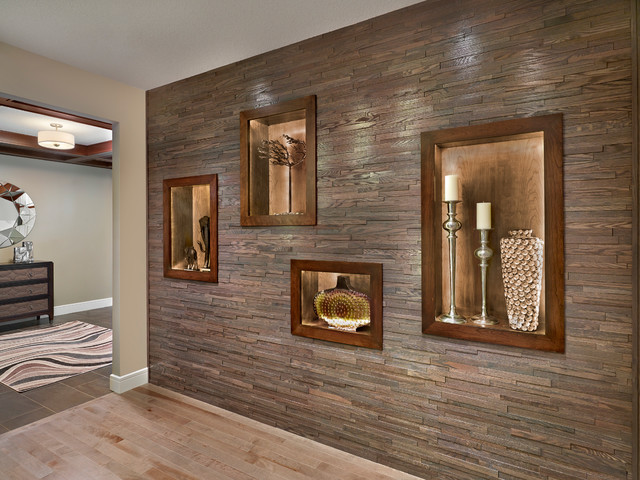 Foyer Accent Wall Contemporary Hallway Landing Edmonton