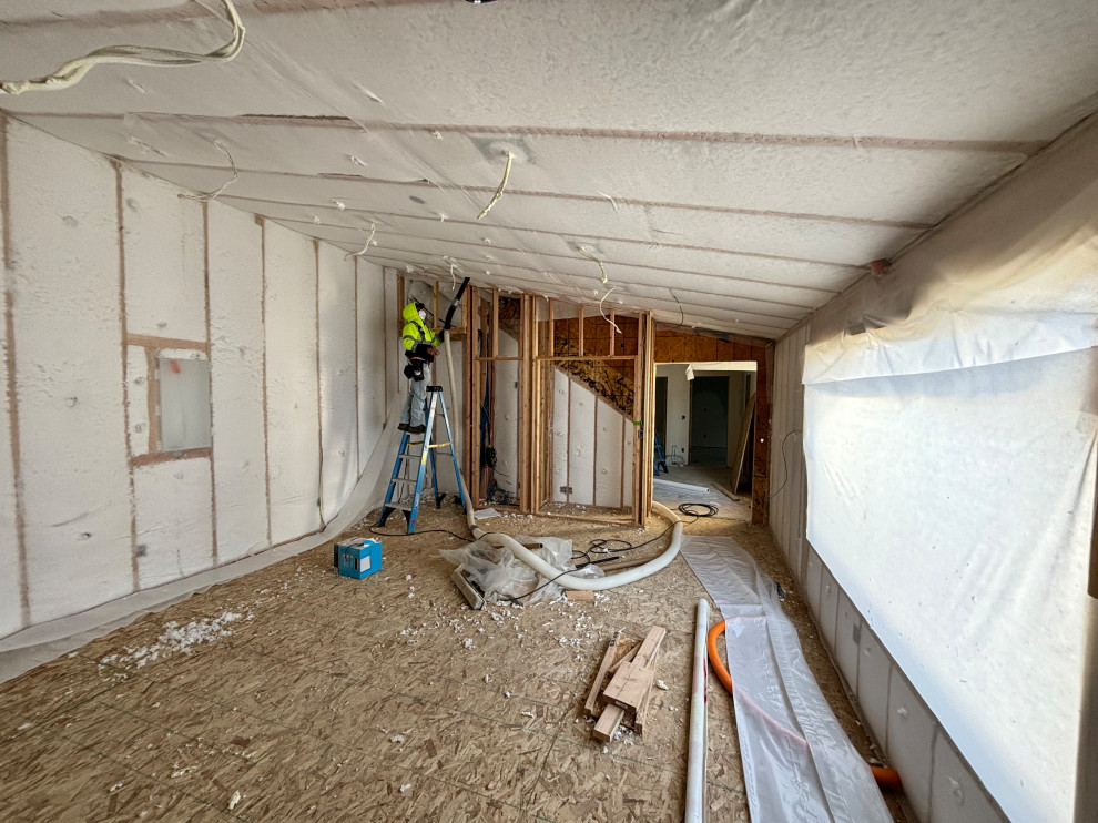 Home Addition drywall going in.