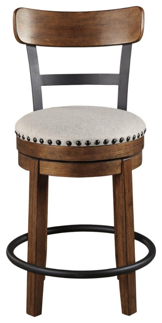 Pinnadel/Valebeck Upholstered Swivel Barstool, Counter Height ...