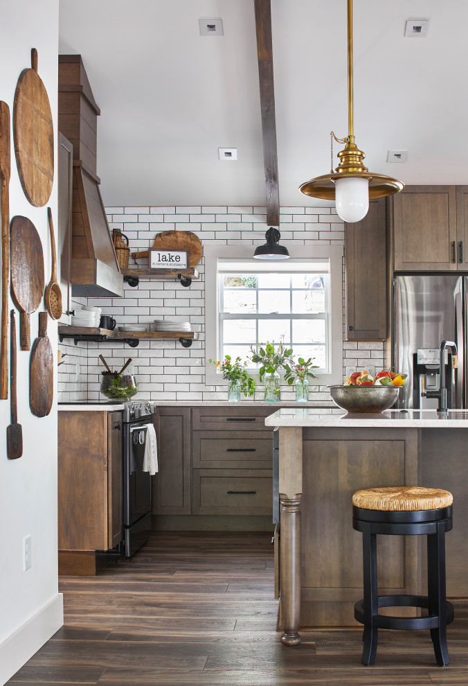 This is an example of a rustic kitchen in Atlanta.