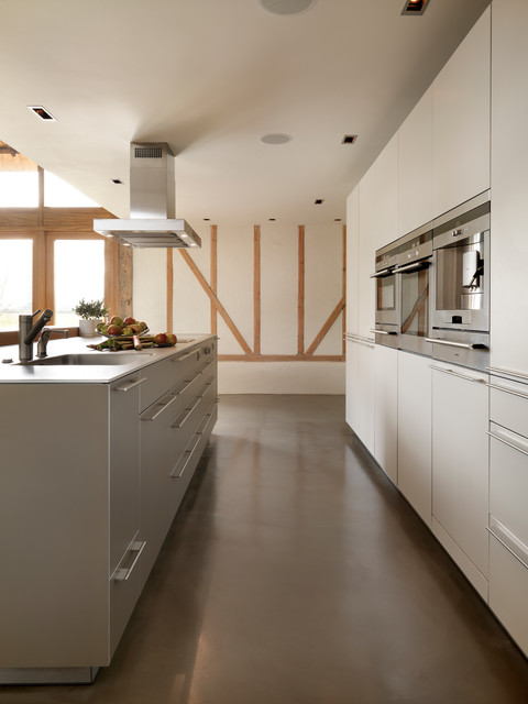 Eco barn conversion contemporary-kitchen