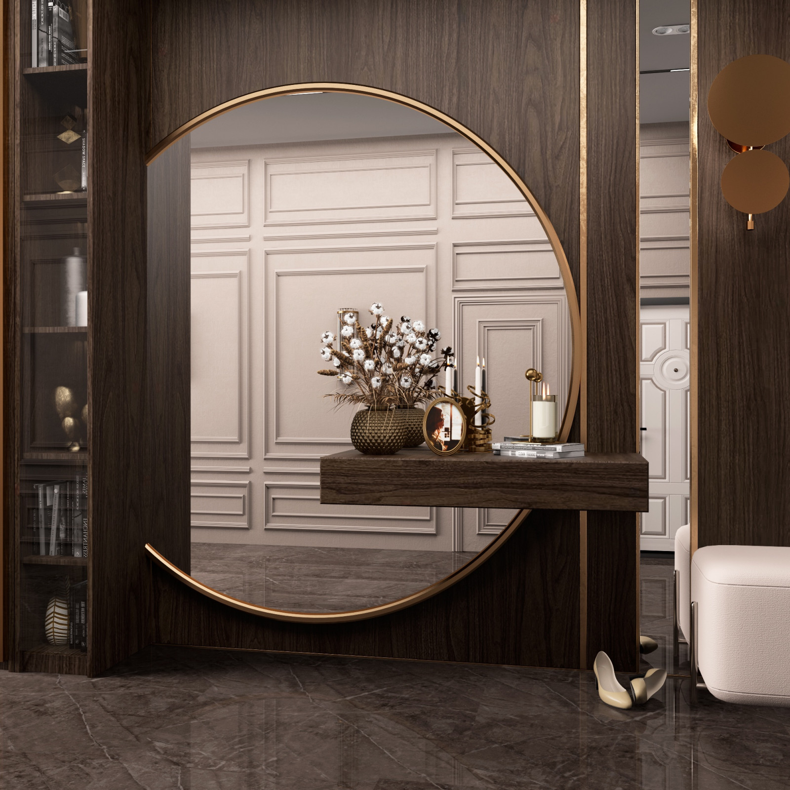 Прихожая в темном дереве