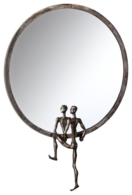Modern Minimalist Man Iron Wall Mirror, Iron Wall Mirror Round