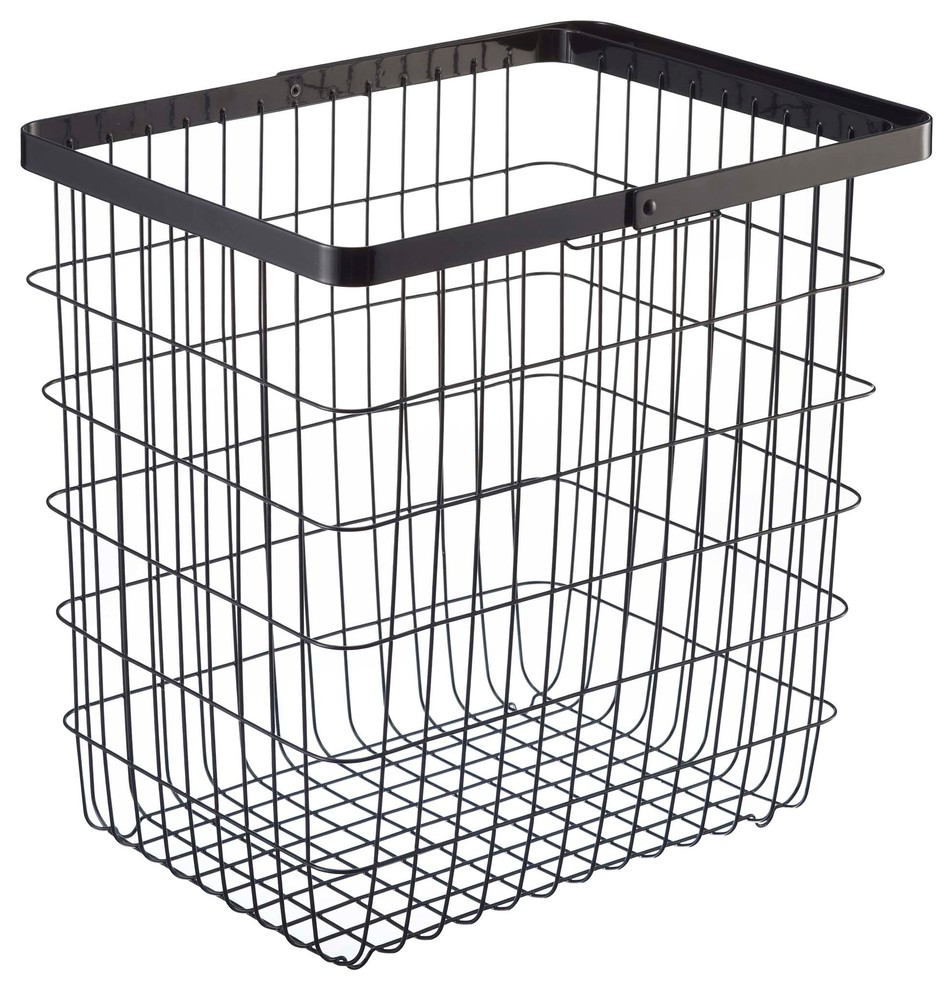 Tower Laundry Basket Large Black Industrial Hampers by Yamazaki Home