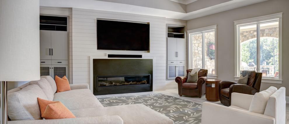 Transitional home design photo in Charlotte