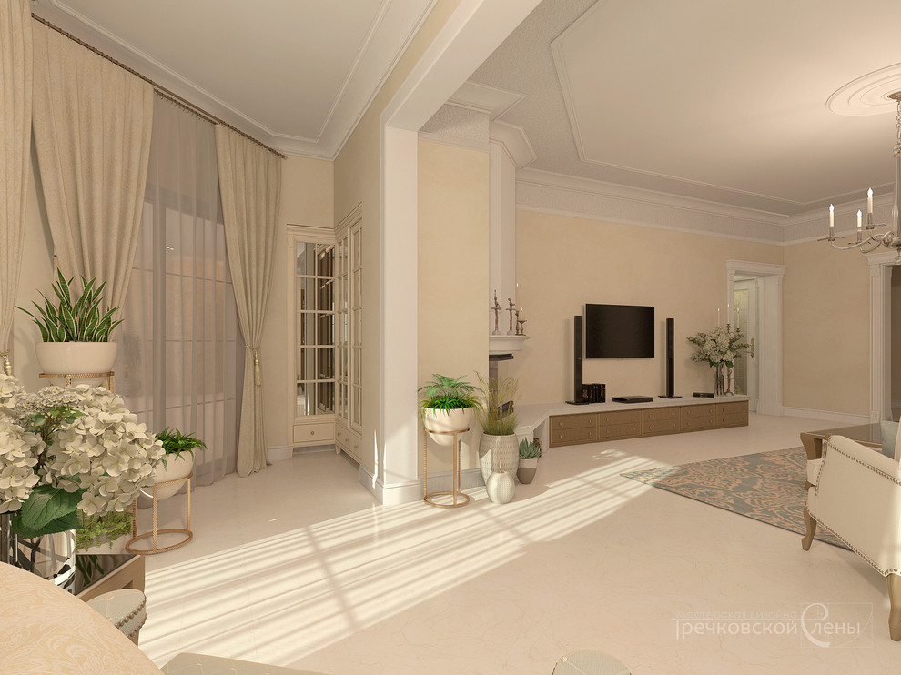 Элегантность и уют. Гостиная в загородном доме.