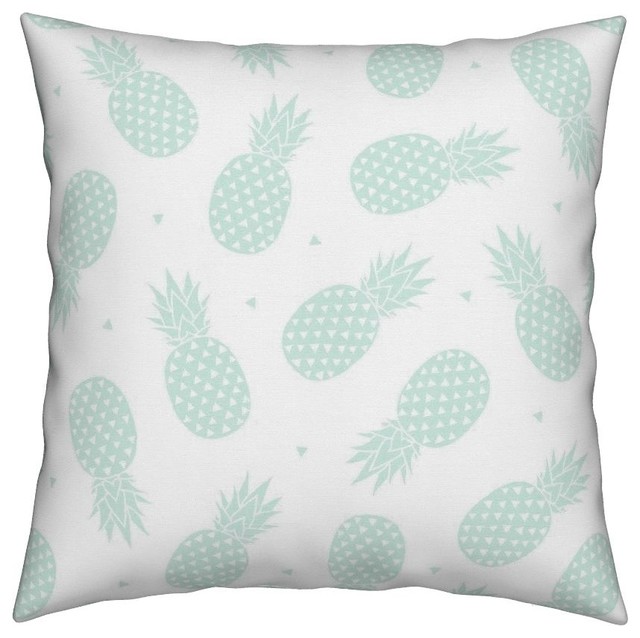 Pineapple Mint Pastel Triangles Sweet Fruit Throw Pillow