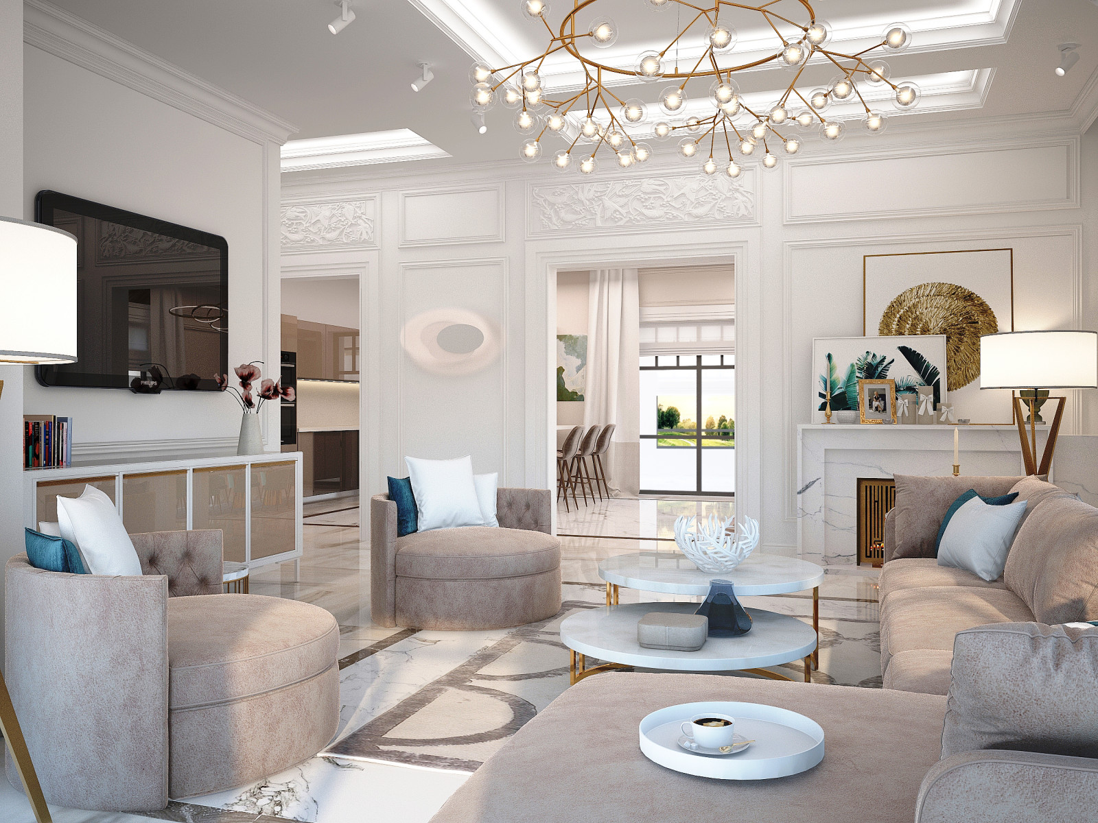 Гостиная для большой семьи