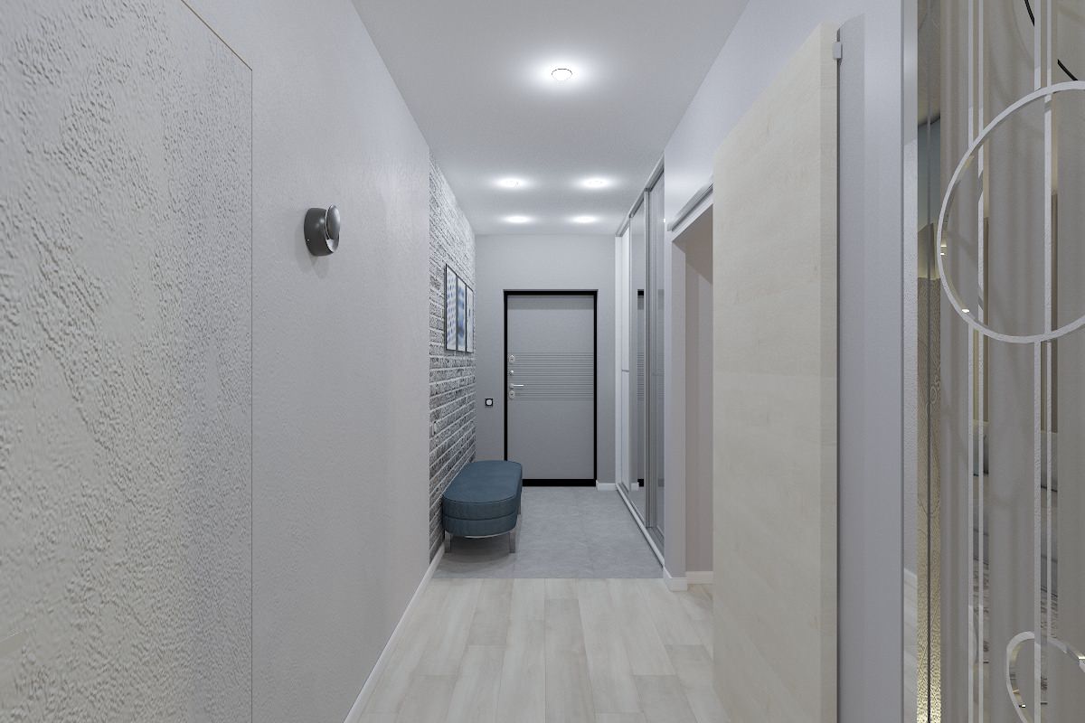 Светлый интерьер для семьи из 3-х человек