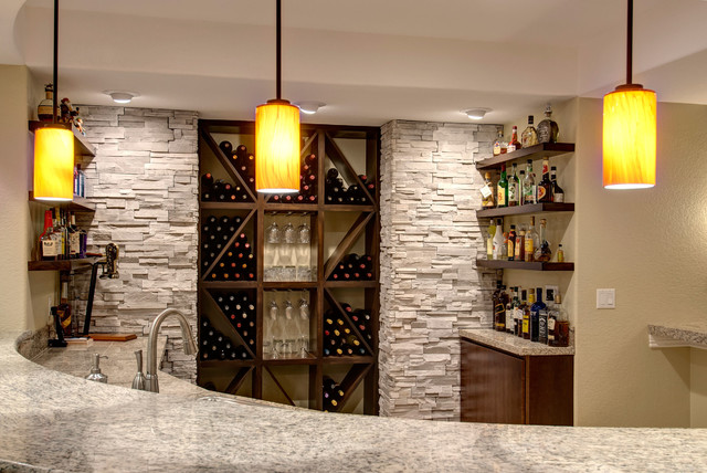 Basement Bar And Wine Rack Klassisch Modern Keller