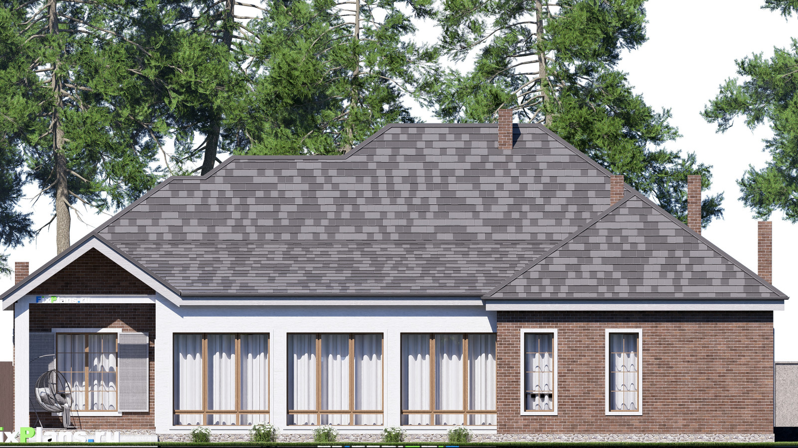 Проект одноэтажного дома 22х21м S244м2 F-17198