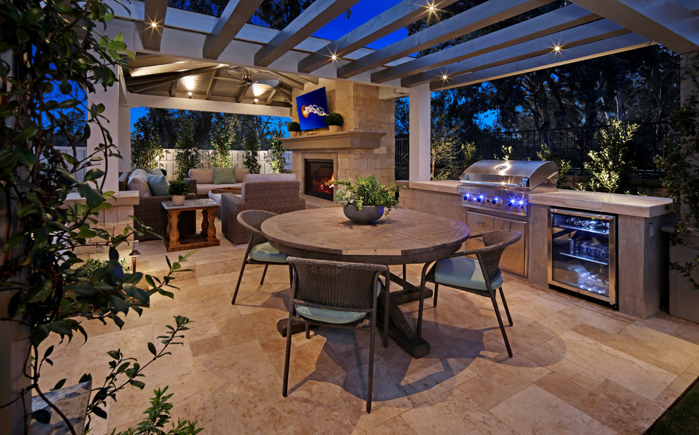 This is an example of a small country patio in Orange County.
