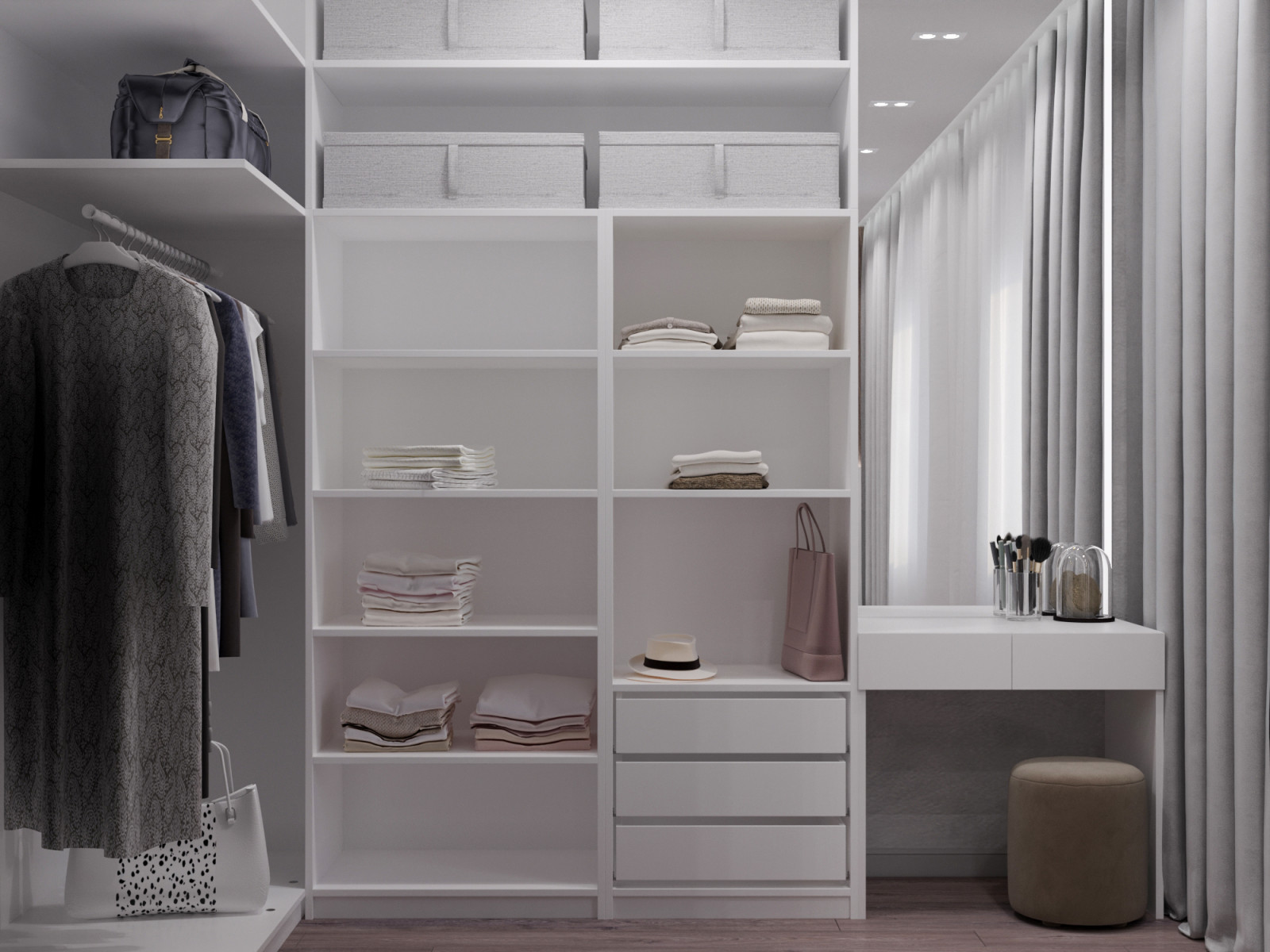 Спальня с гардеробной в загородном доме. Кемеровская обл.