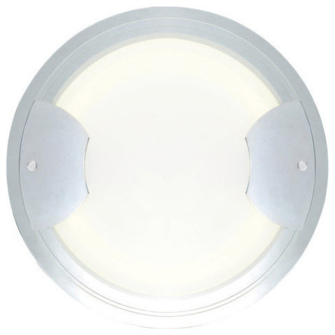 Aniko 1-Light Semi-Flush Mount, Chrome, White/Clear Glass