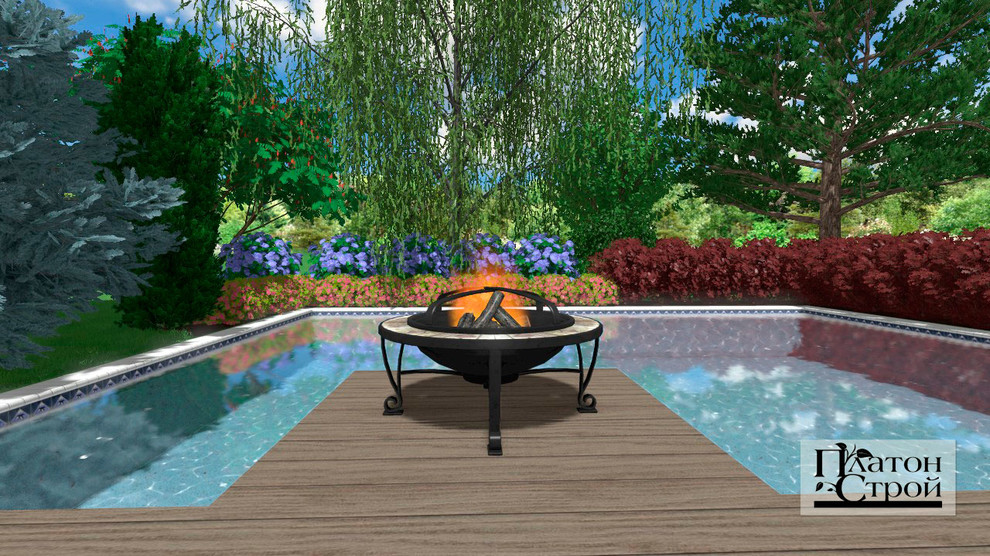 Барбекю возле бассейна