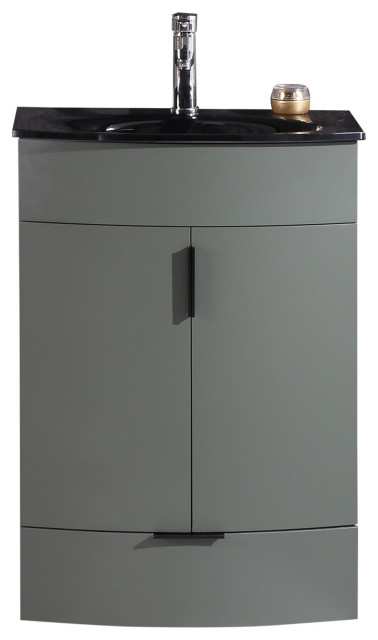 24" Pewter Green Bathroom Vanity, PVC - Modern - Bathroom Vanities And ...