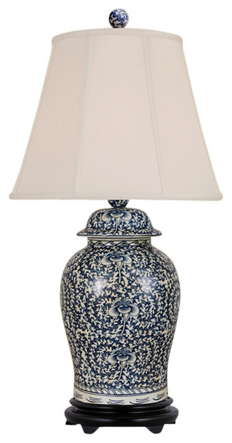 Vintage Style Blue And White Porcelain Temple Jar Table Lamp Fl Vintage Style Blue And White Porcelain Temple Jar Table Lamp Fl 33