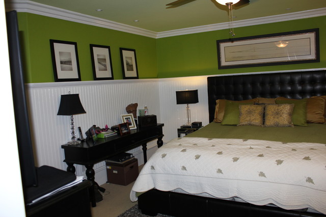 Wainscoting And Beadboard Traditional Bedroom Orange