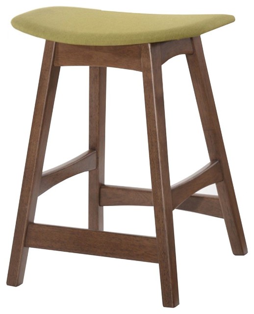 Modrest Steed Modern Yellow Walnut Bar Stool Set Of 2 Modrest Steed Modern Yellow Walnut Bar Stool