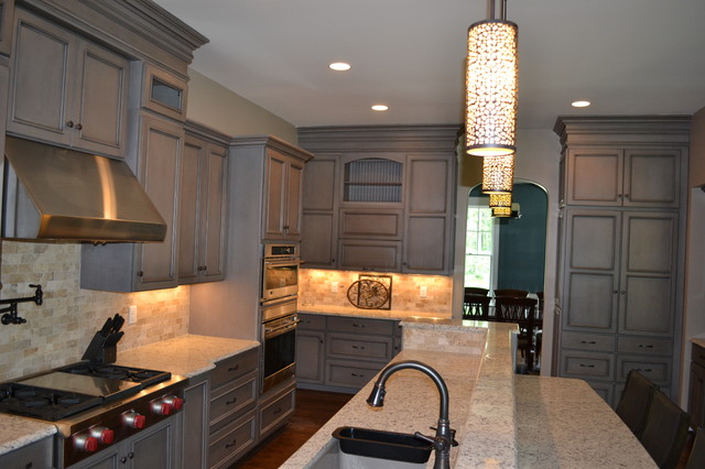 Gray Stained Cabinets With Black Glaze Richmond By Elite