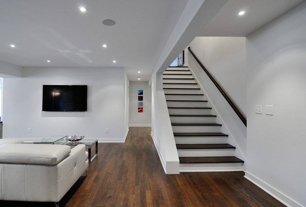 Inspiration for a modern basement remodel in Atlanta