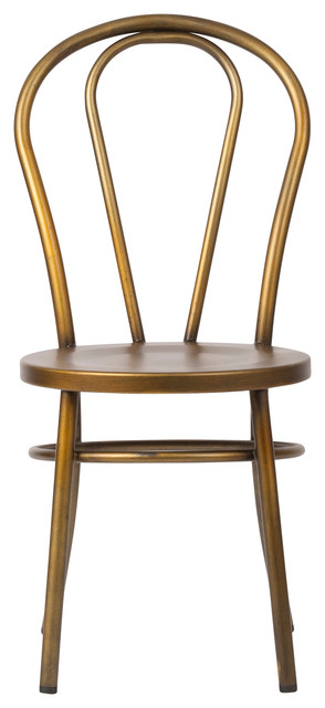 No. 18 French Cafe Style Side Chair, Brushed Copper