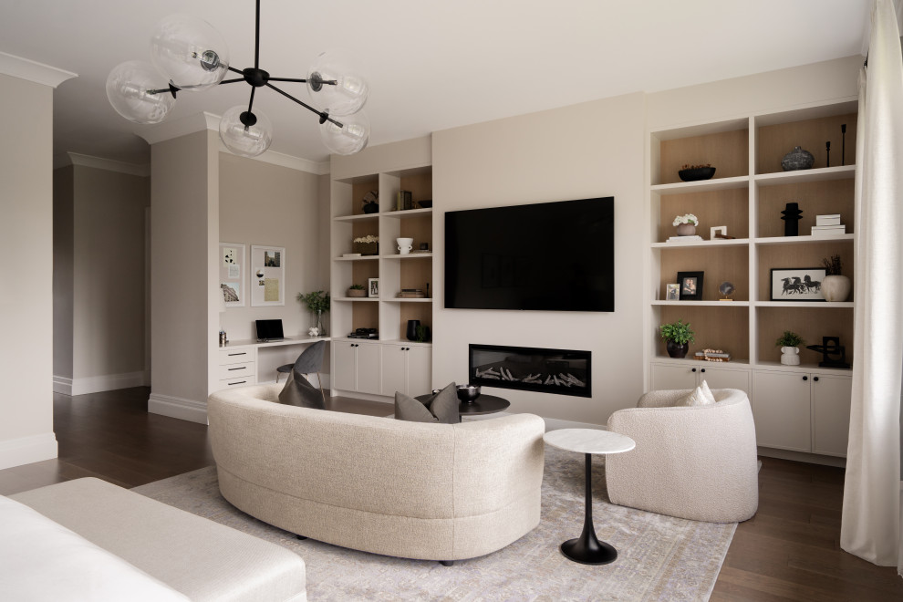 Example of a transitional bedroom design in Montreal