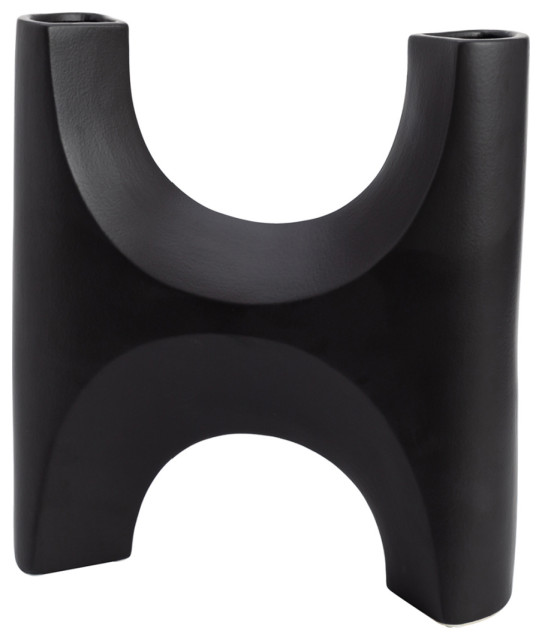 HandGlazed Black Ceramic Vase Liang & Eimil Savier Contemporary