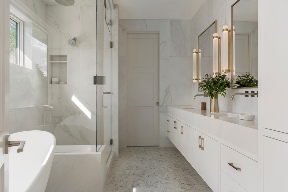 Los Altos Hills Fusion Bathroom San Francisco by Sarahliz Lawson