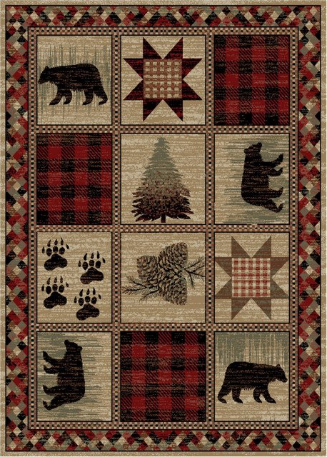 Hearthside Hollow Point Lodge Area Rug, Red, 2'3"x3'3"