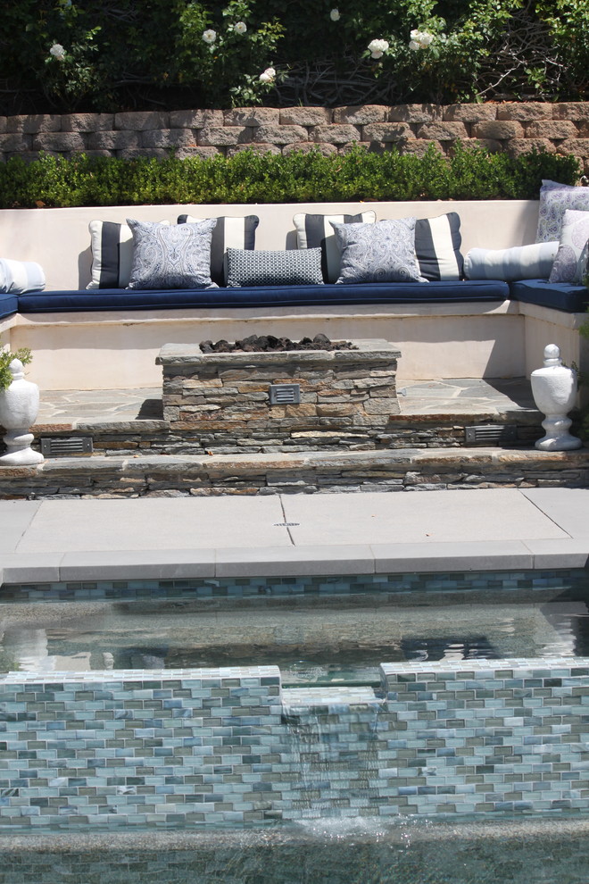 Pool - large transitional backyard concrete and rectangular pool idea in Los Angeles