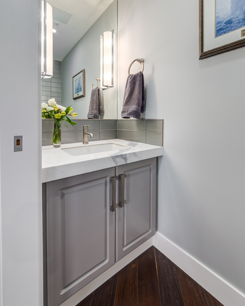 Transitional home design photo in Calgary