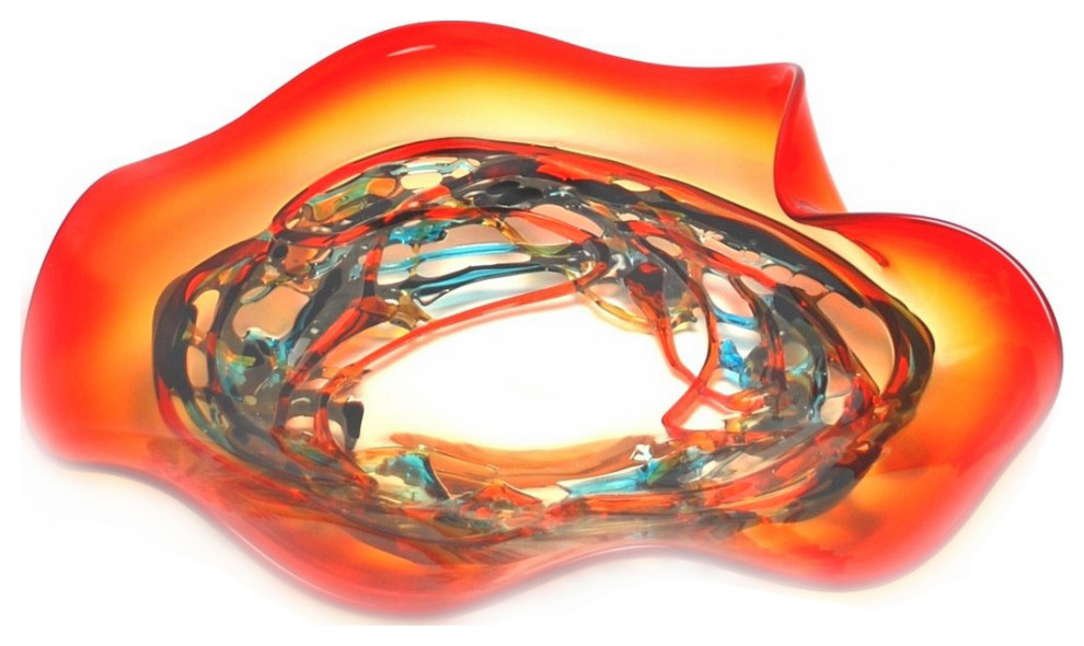 Murano Glass Colorado Centerpiece Plate Contemporary Decorative