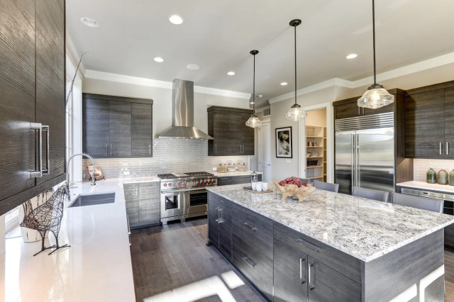 modern gray kitchen modern-kueche