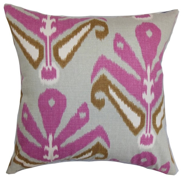 The Pillow Collection Sakon Ikat Throw Pillow Cover