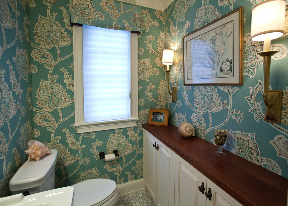 Classical Bathroom, Powder Room , Family remodel Traditional Powder