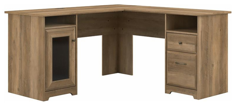 Bush Cabot 60W L Shaped Computer Desk in Reclaimed Pine - Engineered Wood